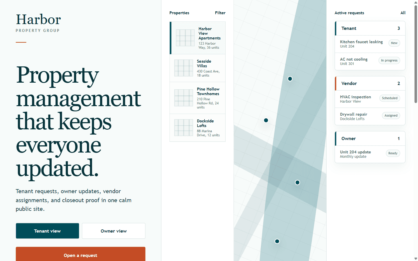 Harbor Property Group customer-facing website screenshot